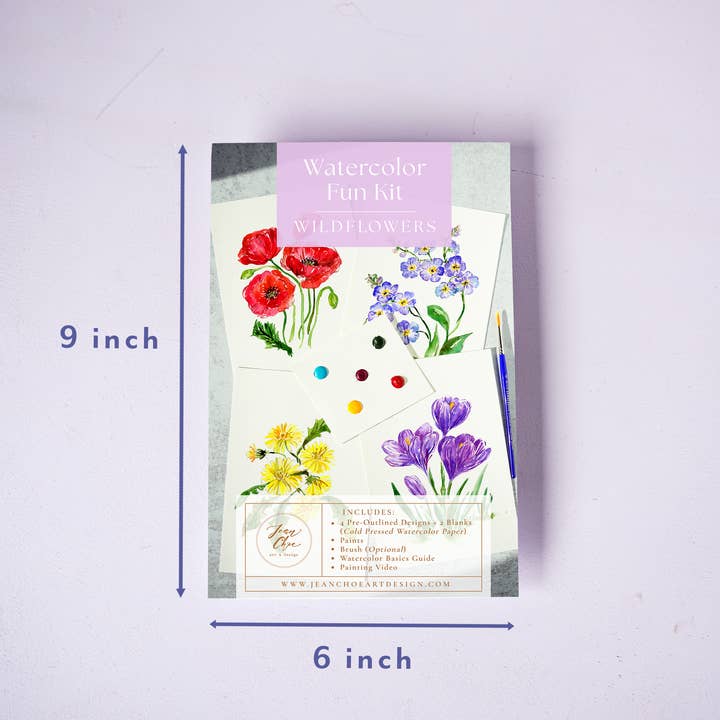 Jean Choe Art & Design - Wholesale DIY Craft Kit - Wildflowers Watercolor All-In-1 Kit for Beginners2