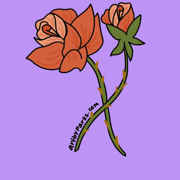 Roses Matte Vinyl Waterproof Sticker for wholesale by art by parks