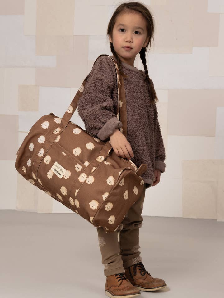 Mocha weekend bag dog for wholesale by Studio Bohème Paris