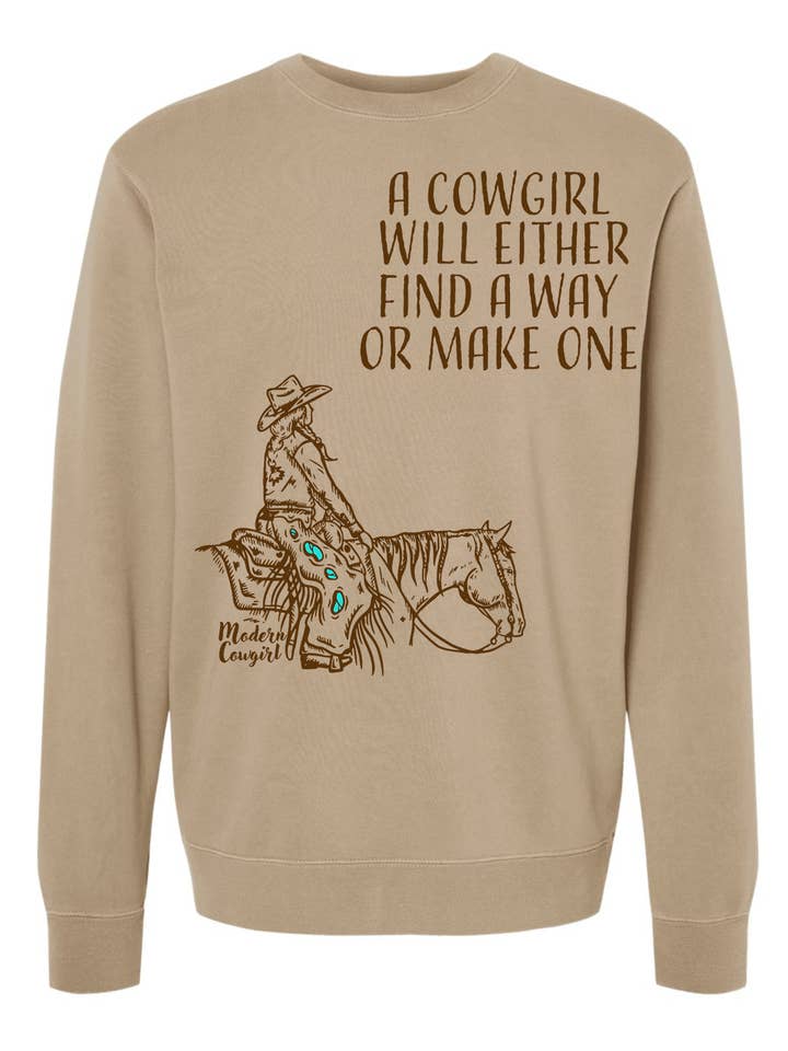 Modern Cowgirl - Wholesale Graphic Sweatshirt - Women's - Cowgirl Way Crewneck Sweatshirt1