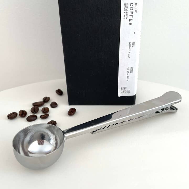 fort & field - Wholesale Kitchen Tool/Gadget - Metal coffee scoop clip - silver