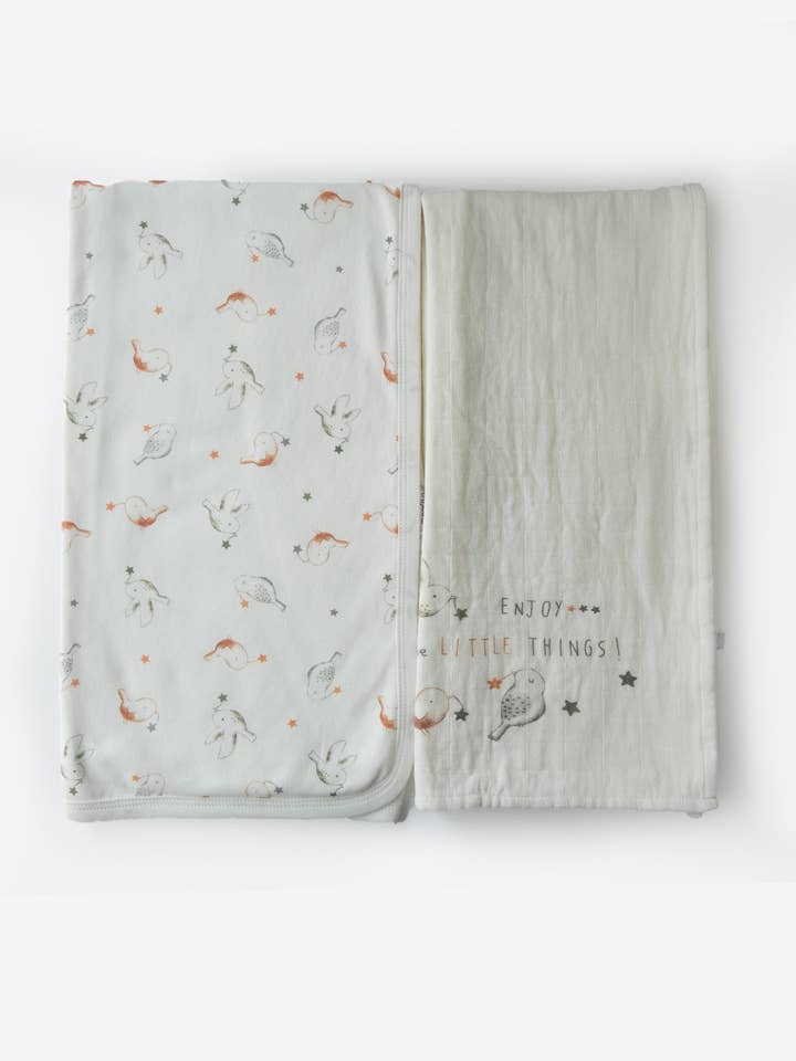 Pack de 2 mantas orgánicas para pajaritos - S98023 para venta al por mayor de Baby Avocado