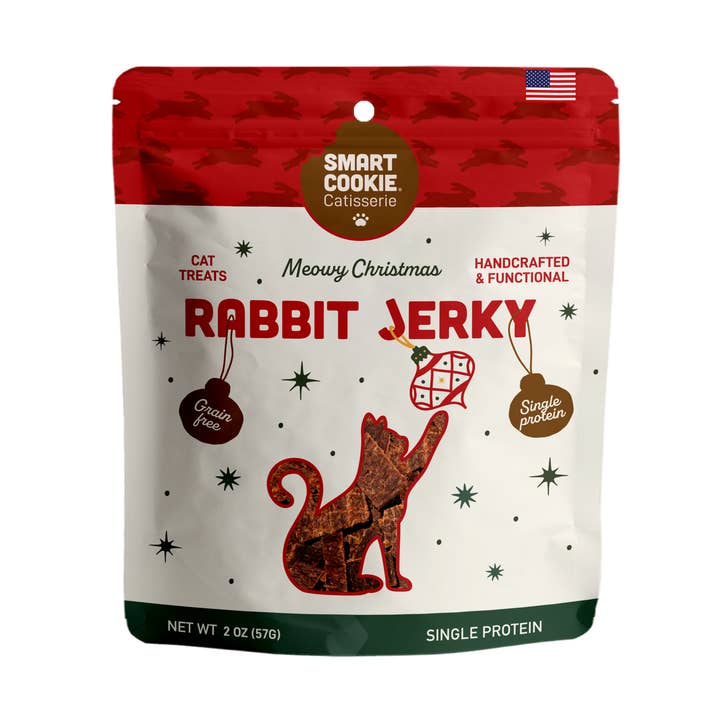 Smart Cookie Barkery - Wholesale Pet Treats - Cat - NEW!! Rabbit Jerky Treats for Cat - Holiday Edition0