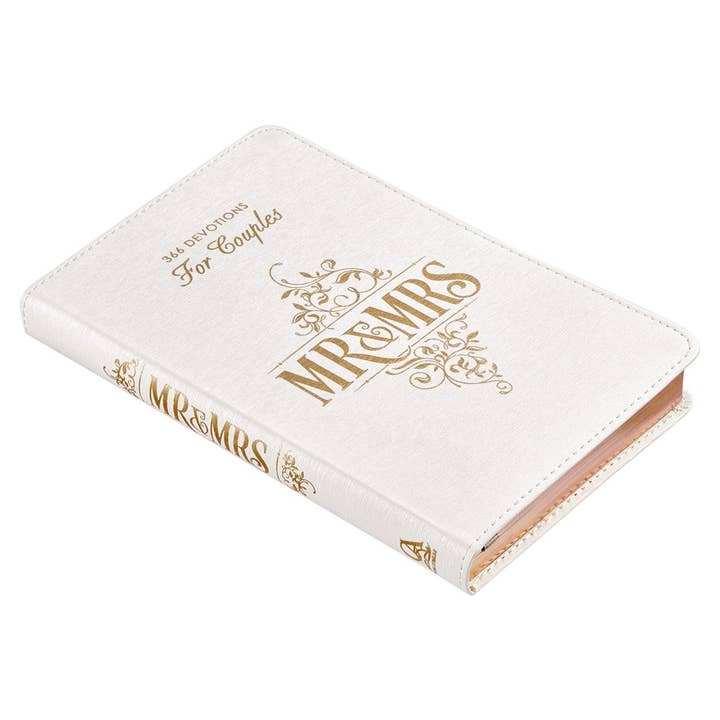 Christian Art Gifts - Wholesale Book - Adult - Devotional for Mr. & Mrs. White Faux Leather