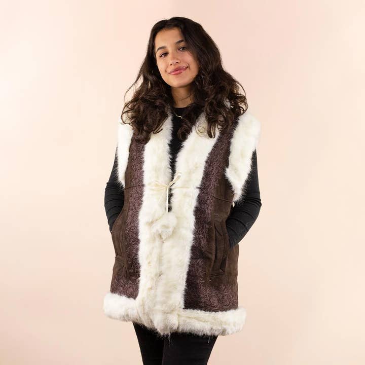 Colete afegão Quinn castanho escuro por atacado de Moonrise