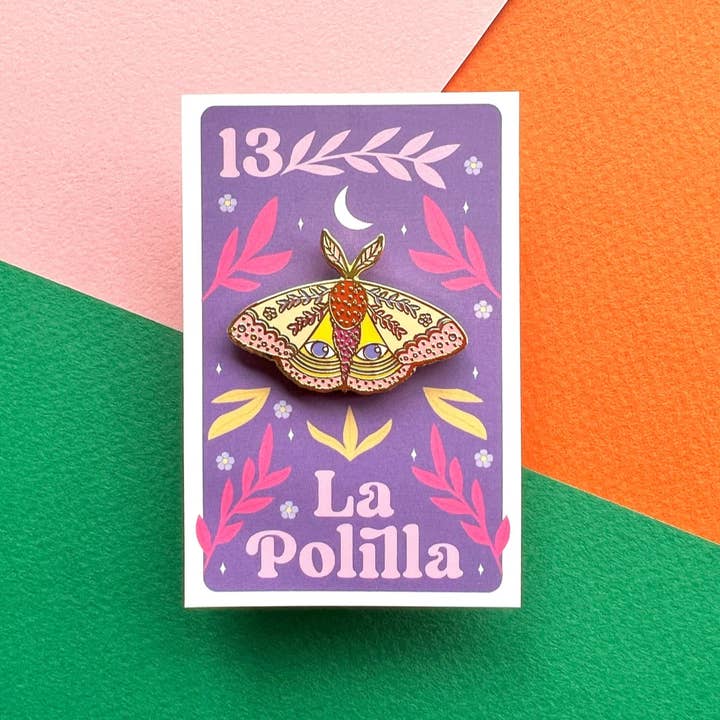 La Polilla/ Moth /Hard Enamel Pin for wholesale by ACira Studio LLC