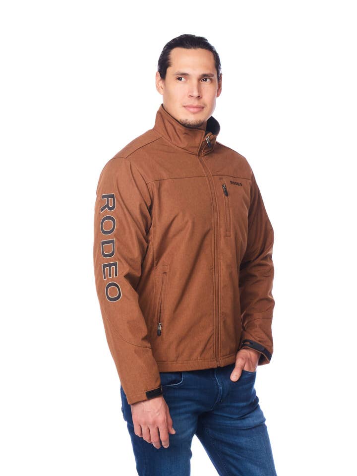 Rodeo Clothing - Wholesale Jacket - Men's - EMBROIDERY SOFTSHELL-COGNAC-BLACK1