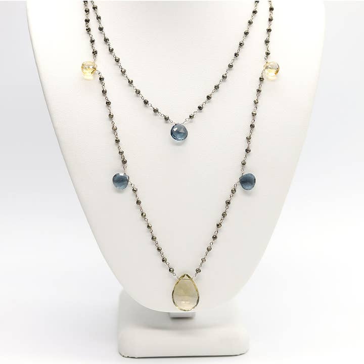 Waterfall 7 Stone Mix Necklace for wholesale by Susan Roberts Jewelry