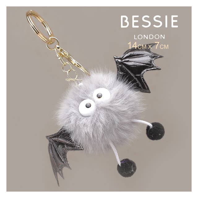 Bessie London – wholesale Keychain – Women's – HALLOWEEN BAT PLUSH BAG CHARM