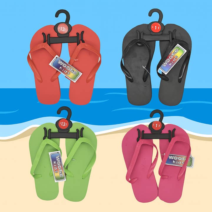 WOOTIE Kids Multicolor Flip Flops / All sizes and other Purchase Wholesale flip flops assorted sizes. Free Returns & Net 60 Terms on Faire trending on Faire.