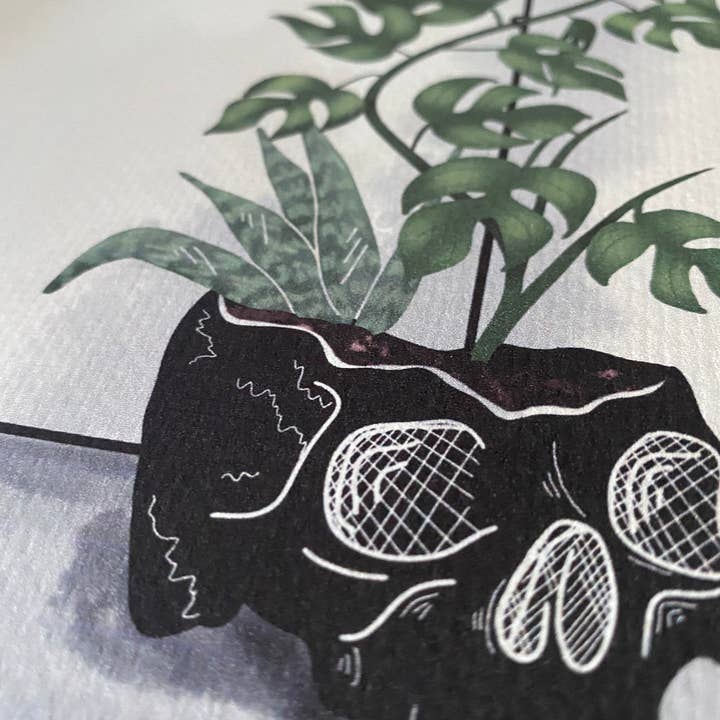 Jessi's Messes - Wholesale Art Print - Skull Planter Art Print1