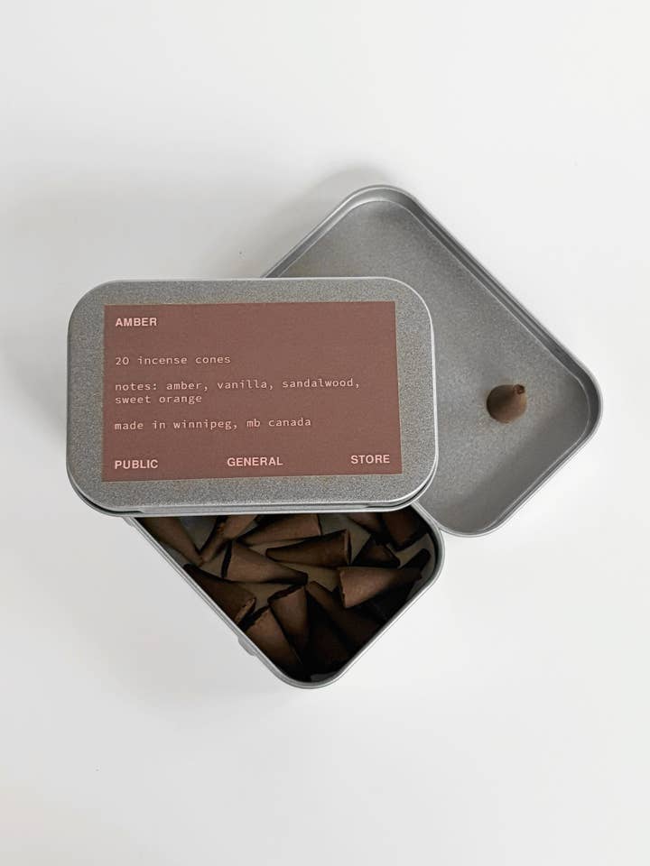 Amber Incense Cones for wholesale by Public General Store inc