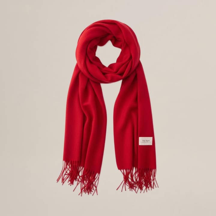 Minimalist Red Winter Wrap Scarf for wholesale by Zazthetics