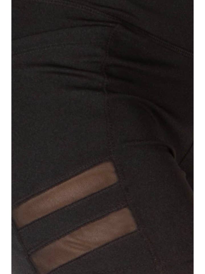 Black Plus Size High Waist Biker Shorts With Side Mesh Pockets for wholesale on Faire