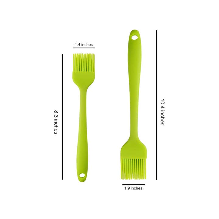 Vigor Path – wholesale Spatula/turner – 2-Piece Silicone Basting Pastry Brush - 8.3' (Small) & 10.4' (Large) - Green