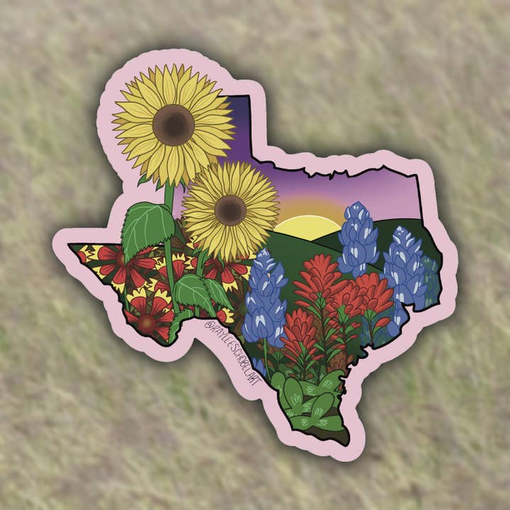 Texas Wildflowers Sticker for wholesale by Raylee Schobel