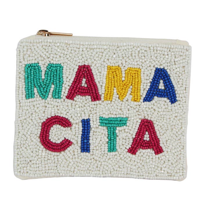 Ladies Fully Beaded MAMACITA THEME Coin Purse for wholesale by Nima Accessories Inc