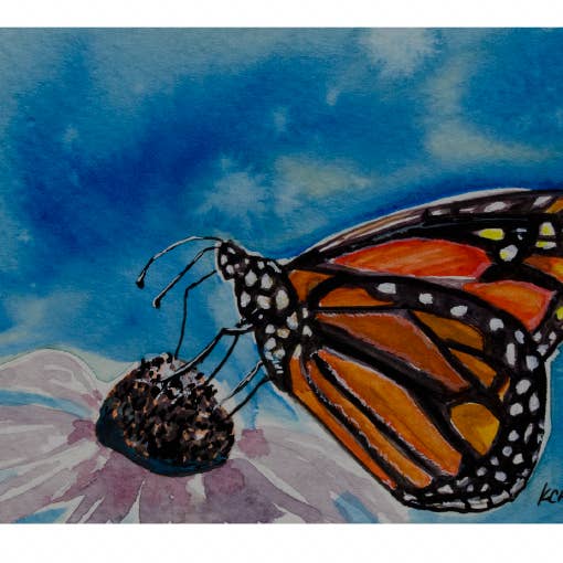 Carte de vœux Monarch Butterfly, intérieur vierge #KC22C pour la vente par Kellie Chasse Fine Art