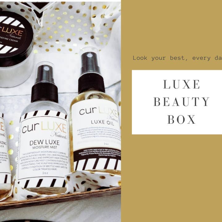 Unleash Your Curls' Full Potential with the curLUXE Beauty Box! for wholesale by curLUXE Naturals