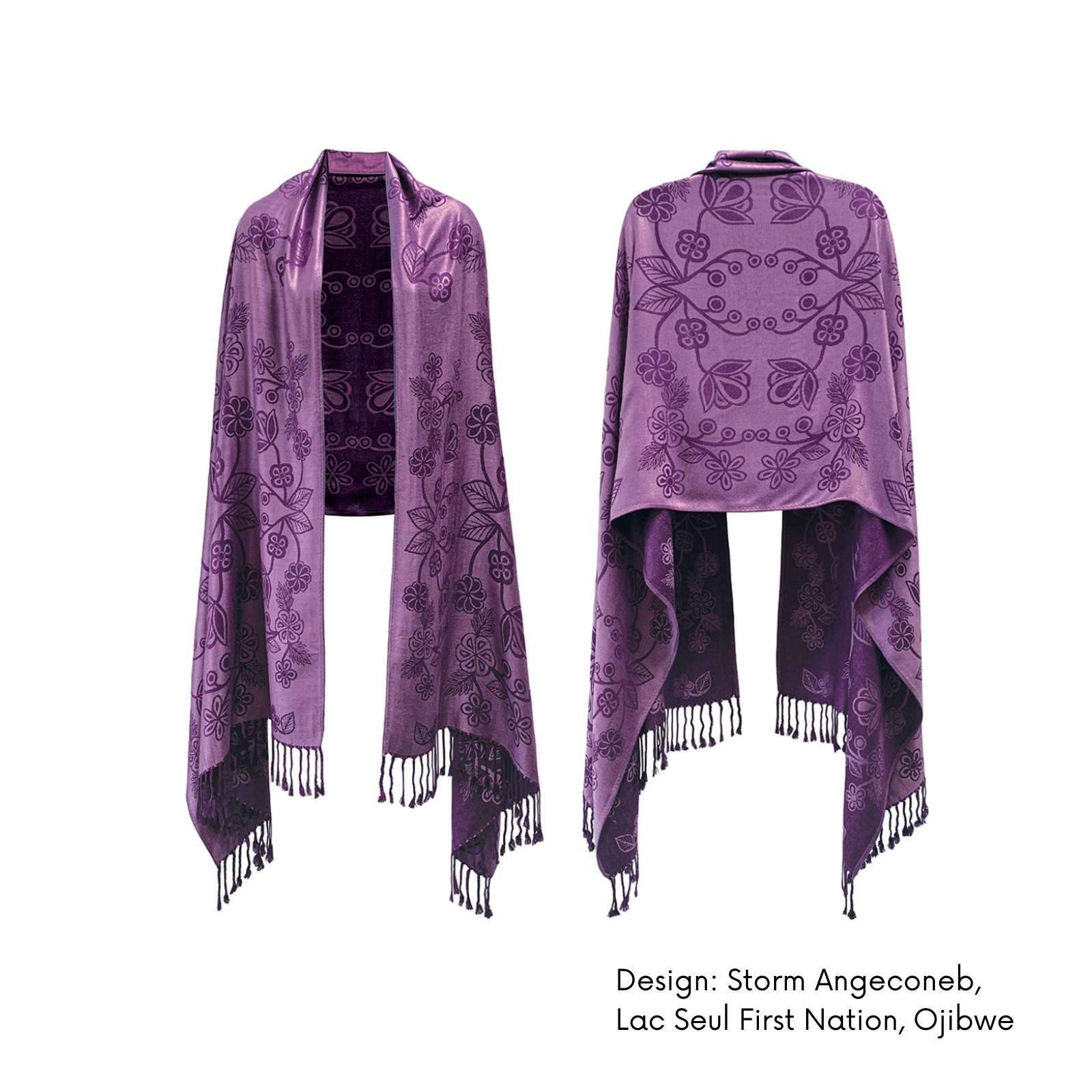 Made By Humans || Light Codes Studio - Wholesale Wrap - Women's - Shawl w/ Contemporary Indigenous Design3