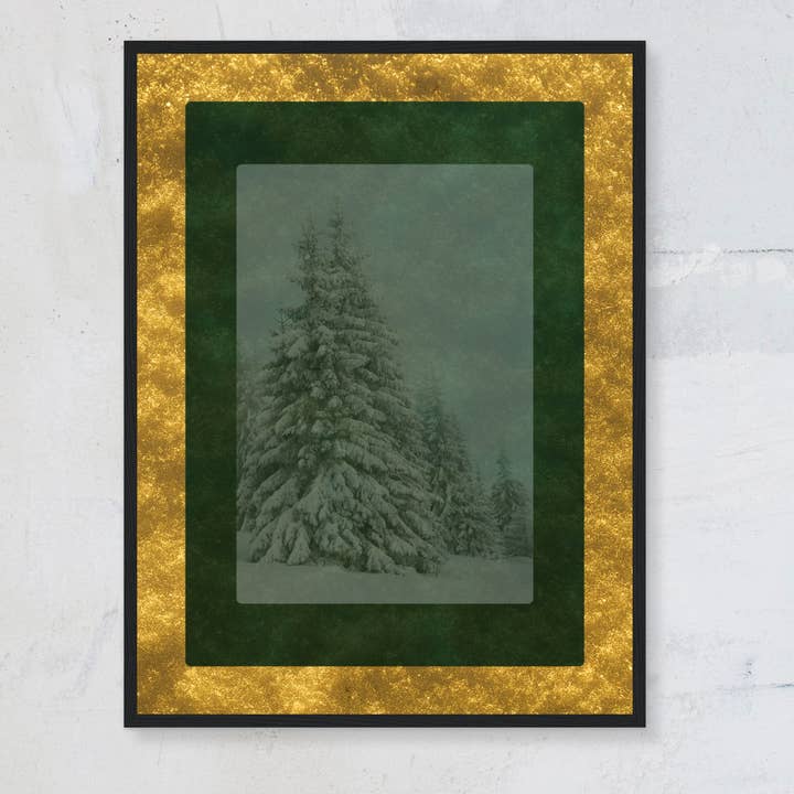 Impression d'art mural encadrée - Décor d'hiver abstrait pour la vente par Printed Echoes Creations