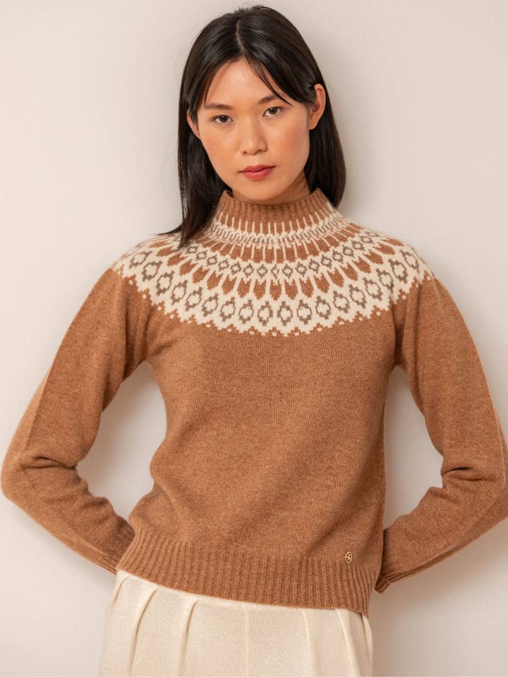 Bel Cashmere S.C. - Wholesale Knit Sweater - Women's - Martina Cashmere Sweater Camel1