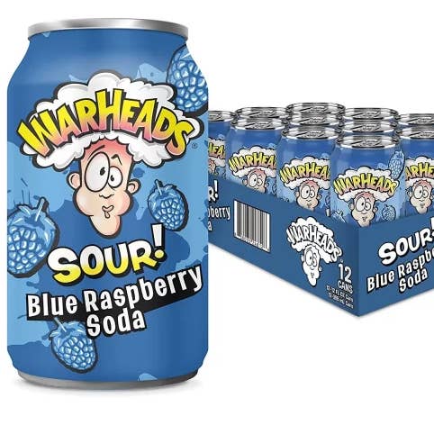 L&F Universal Goods - Wholesale Soda/Carbonated Drink - Warheads Soda: Blue Raspberry 12 Pack