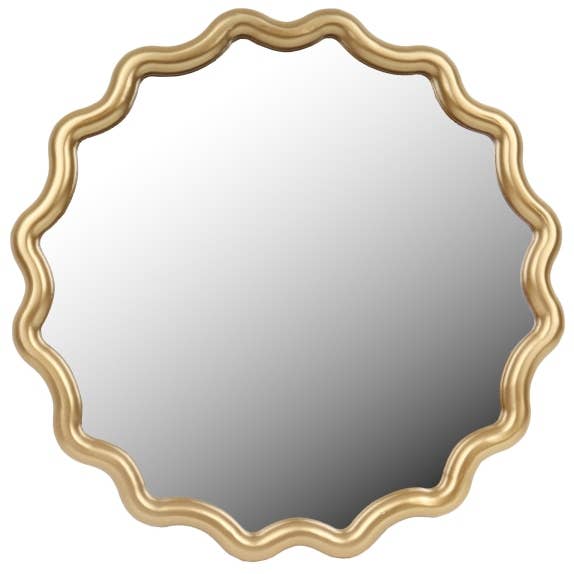 Espejo de pared con marco Gold Wave para venta al por mayor de McGowan & Rutherford Ltd