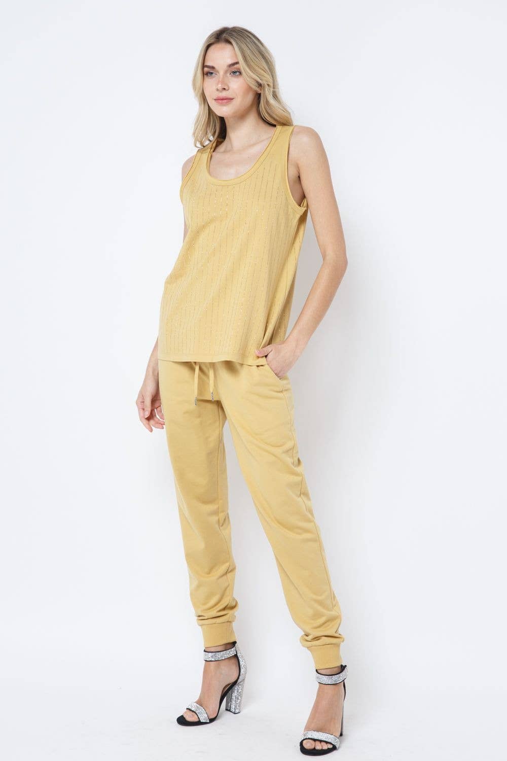 VOCAL - Vente Débardeur – femme - Haut sans manches à encolure dégagée, motif rayé Hotfix3