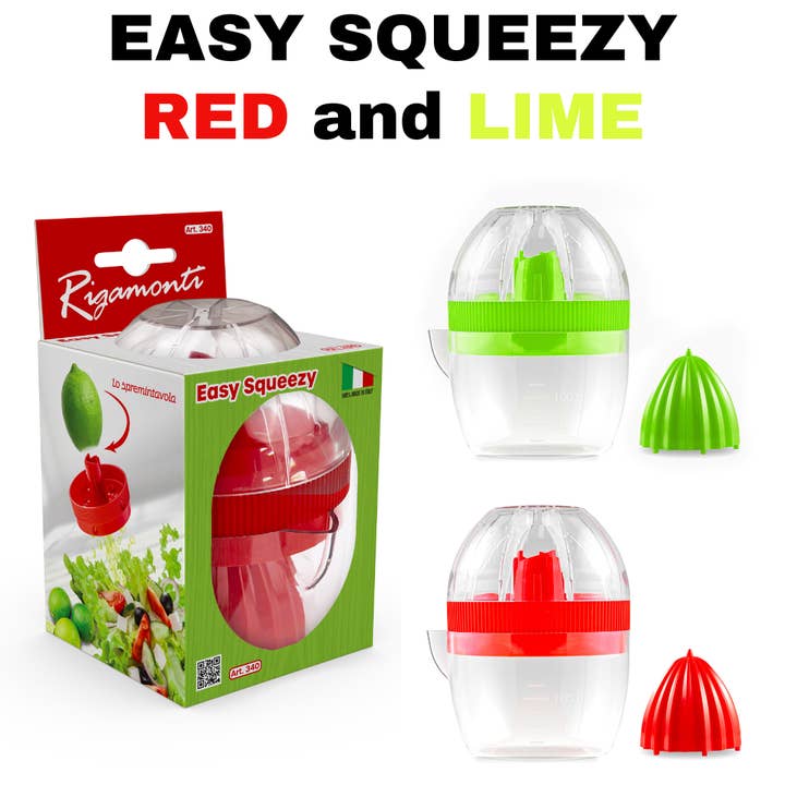 Art. 340 PRESSE-CITRON EASY SQUEEZY - citron vert&rouge mélangé pour la vente par Rigamonti Pietro & Figli srl