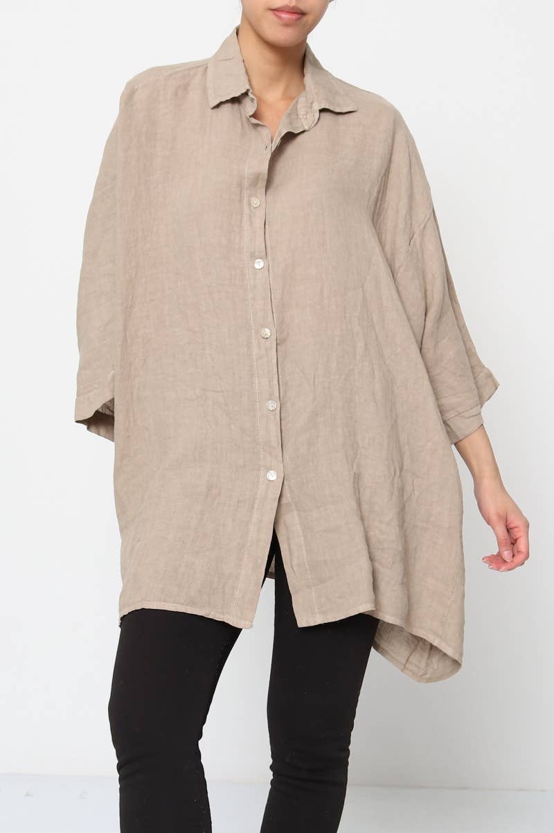 LÉA & LUC - Wholesale Button Down Shirt - Women's - 100% Linen Shirt REF. 28581