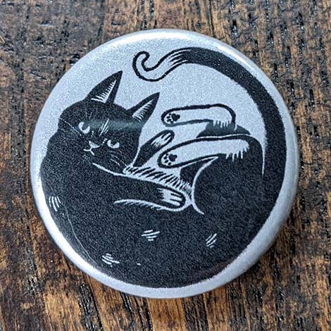 Portland Button Works - Wholesale Lapel Pin/Button - Cat Boss 1.25" Pin0