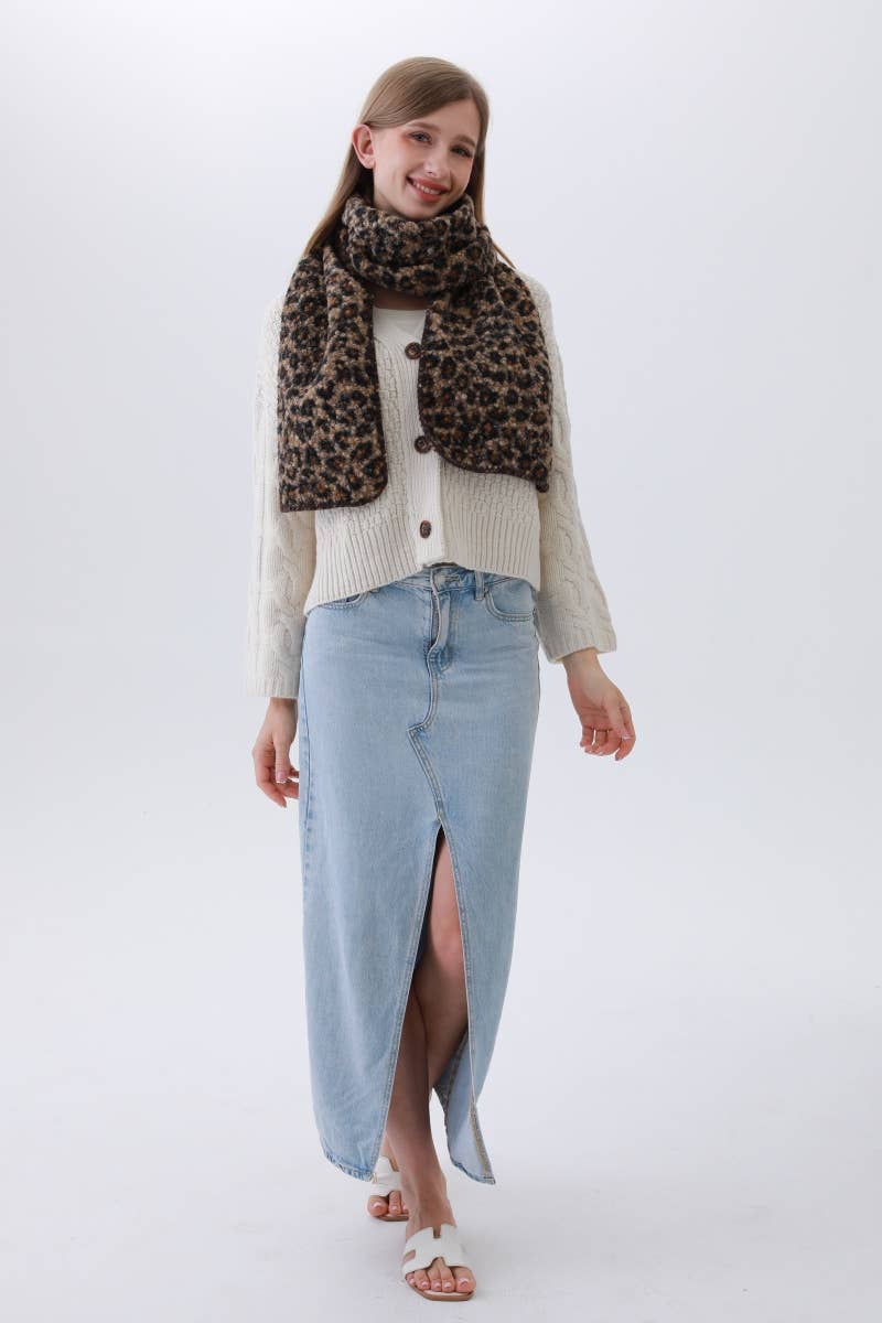 Leto Accessories - Wholesale Scarf - Women's - Classic Leopard Scarf - Snug & Stylish1
