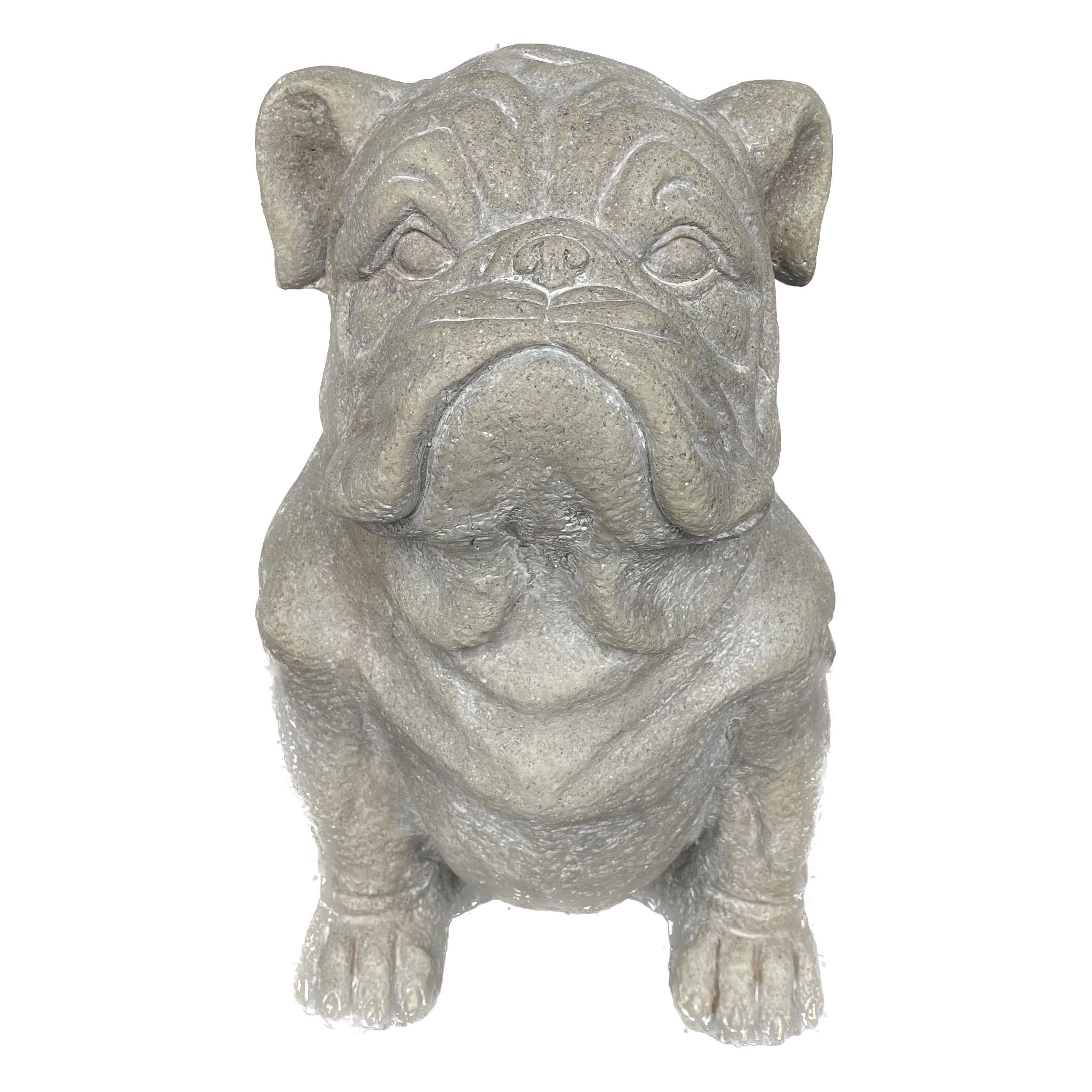 Galt International Company - Wholesale Outdoor Ornament/Decor - Sitting Bulldog Garden
 Resin Statue 16"8