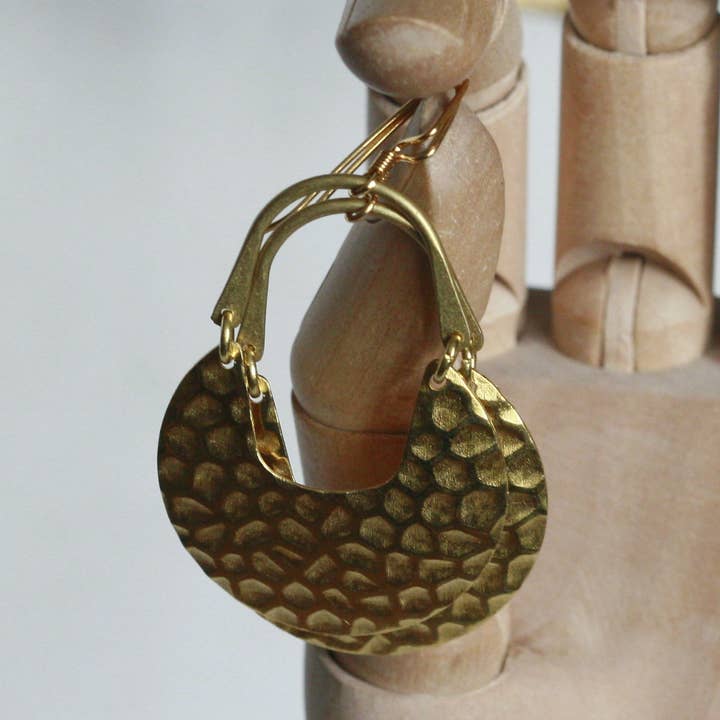 Textured Statement Earrings | Brass for wholesale by Kaiko Studio
