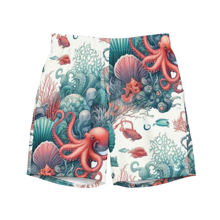 Calções de Banho Octopus Reef♻️ por atacado de The Dive Compass