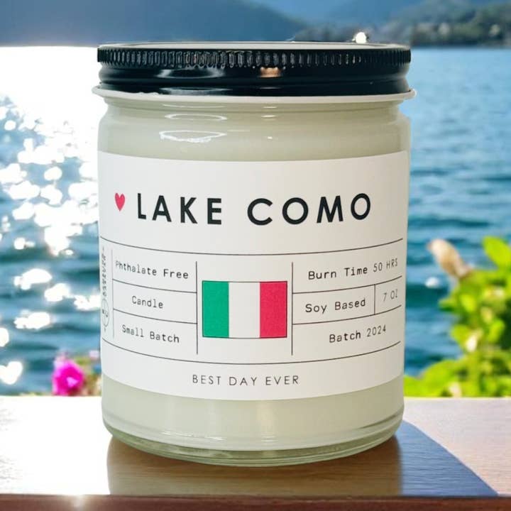 White Lake Como, Italy Candle for wholesale on Faire2
