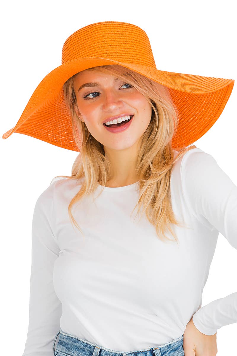 Cap Zone - Venta al por mayor Sombrero de paja - Mujer - Sombrero de sol de paja con tejido apretado, color sólido y ala ancha flexible45