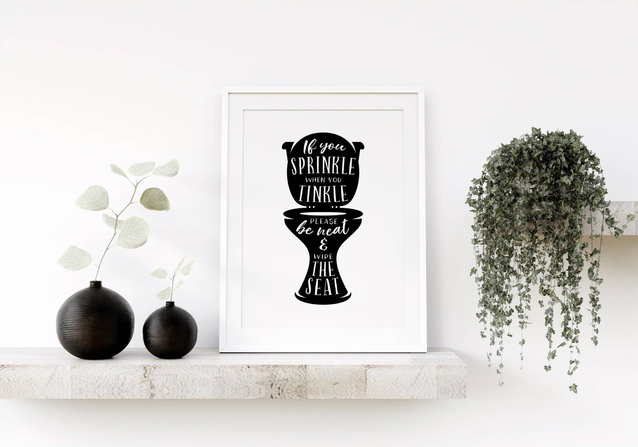 Moonshine Prints – Sinal de casa de banho por atacado – Se Polvilhar Poster Engraçado do Toalete3