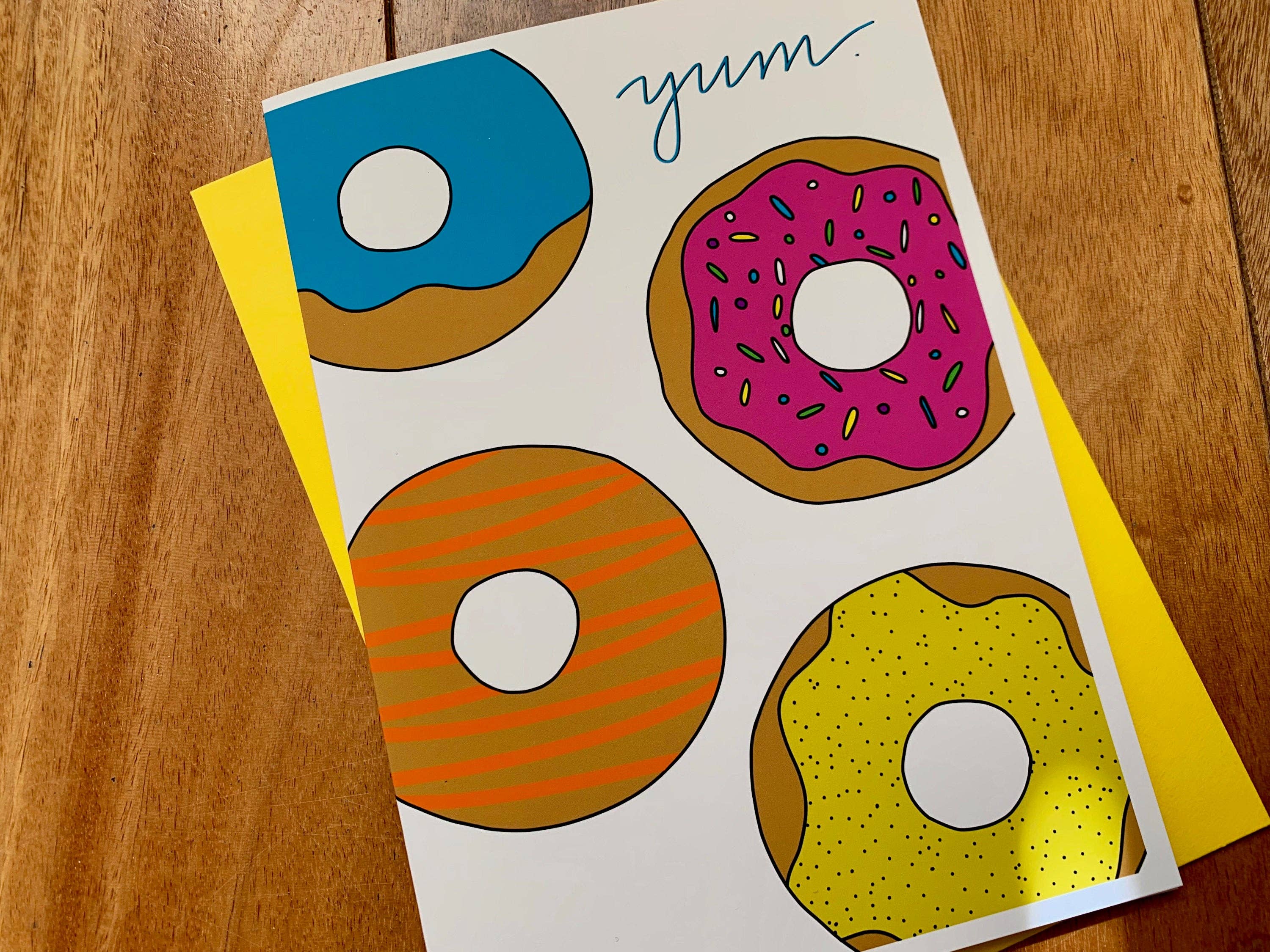 Stone Donut Design, LLC - Wholesale Everyday Greeting Card - Yum. Donuts! Cute Note Card by stonedonut design2