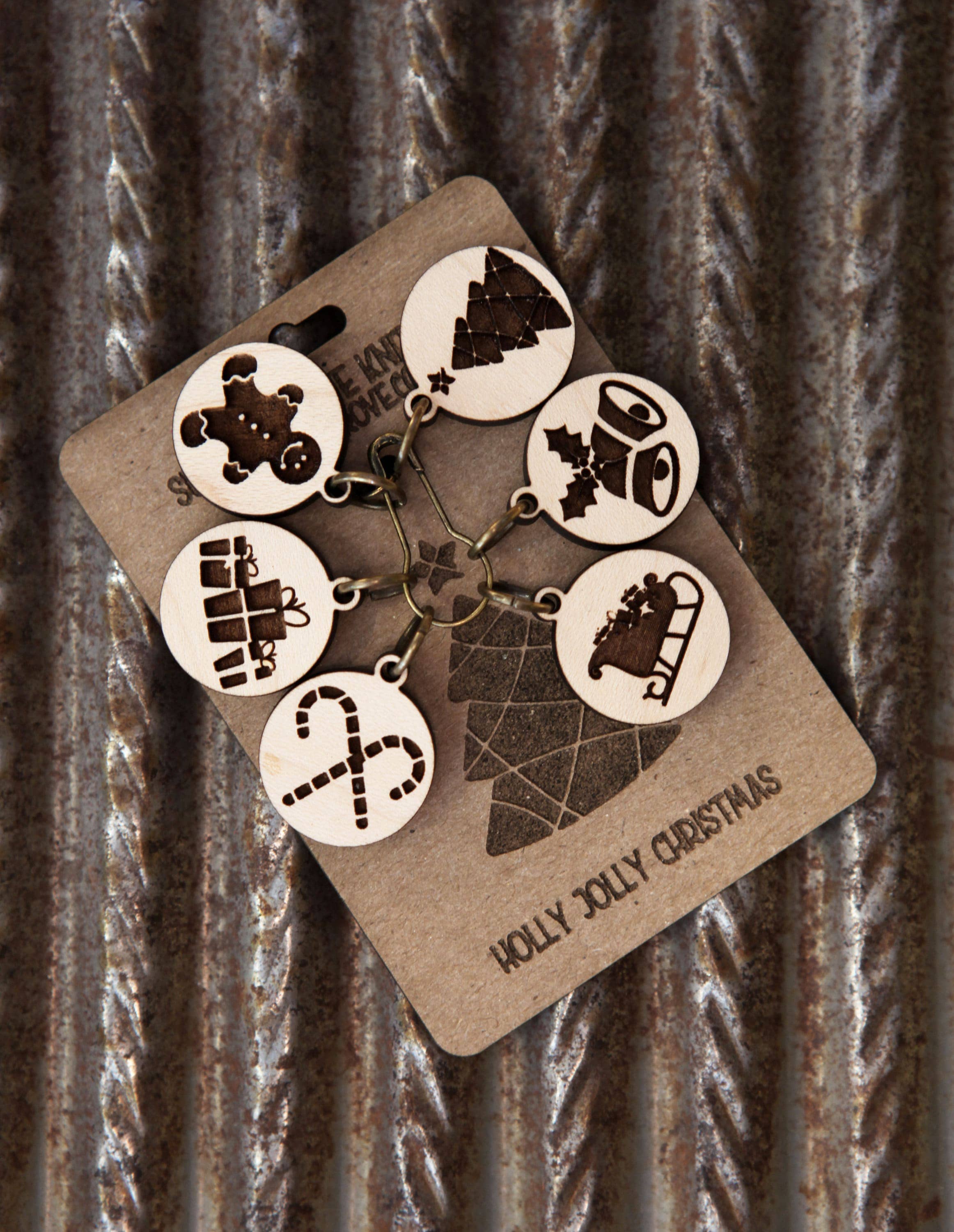 Sunrise Grove - Wholesale Knitting/Crochet Supplies - Maple Wood Knitting Stitch Markers Christmas Set of 64