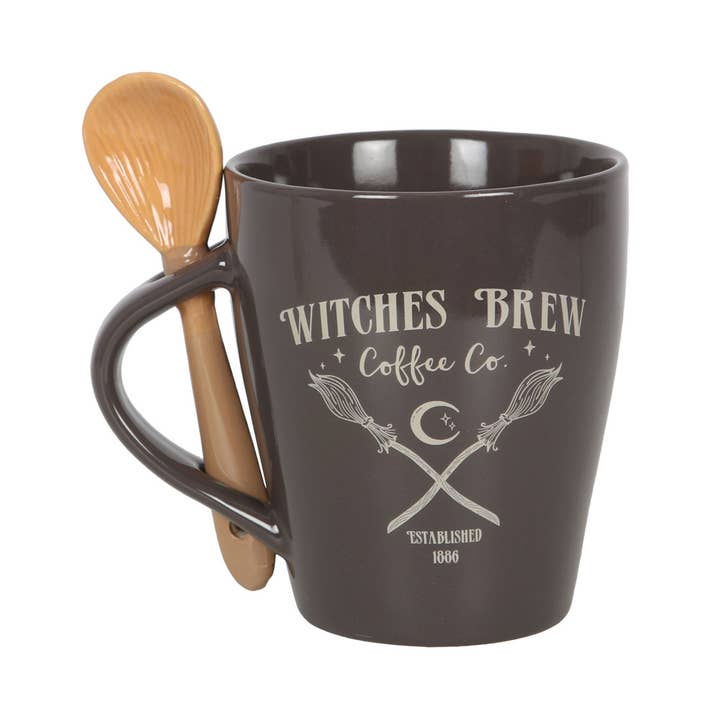 Something Different Wholesale - Wholesale Coffee Mug - Witches Brew Coffee Co. Halloween Mug and Spoon Set