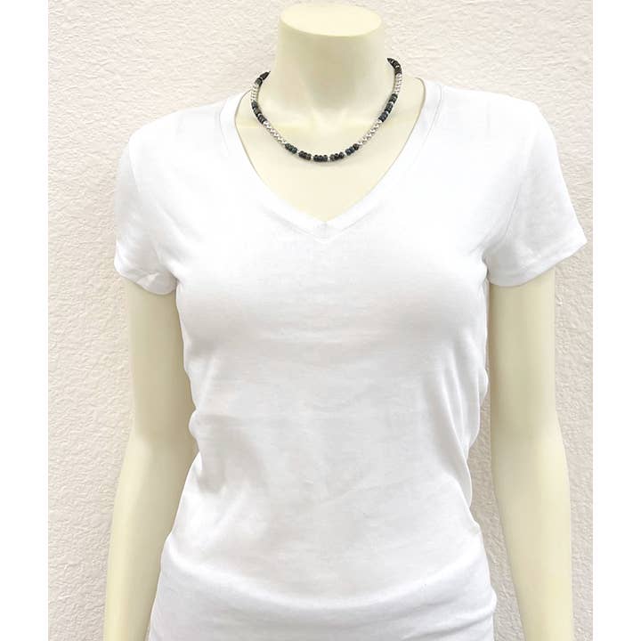 ISAC Trading Inc – wholesale Beaded/pearl necklace – 738422, Handmade Silver Navajo Gemstone Necklace2