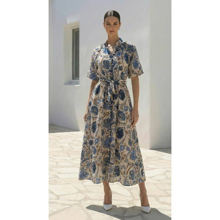 Elaine Dress | Blue for wholesale by Stellino