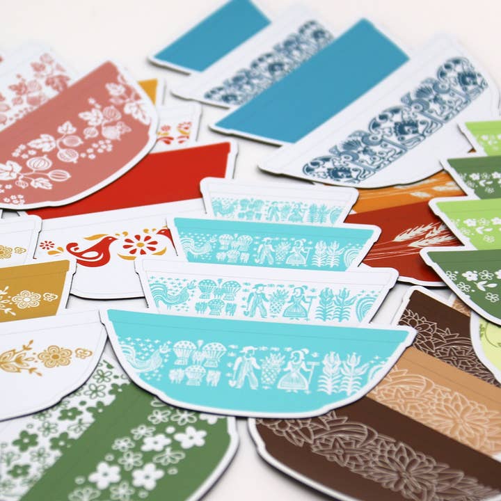 Twinkltoast – Engroshandel Magnet – Pyrex-inspireret skåle-stakmagnet – Retro køleskabsdekoration4