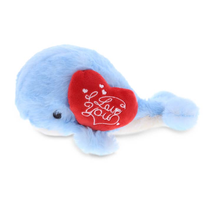 Plush I Love You Red Heart - Super Soft Plush - Blue Whale for wholesale by Cota Global