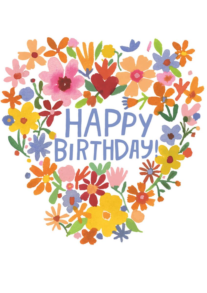 Roger La Borde - Vente Cartes d'anniversaire - Carte de vœux d'anniversaire Flower Heart individuelle - GC 23270