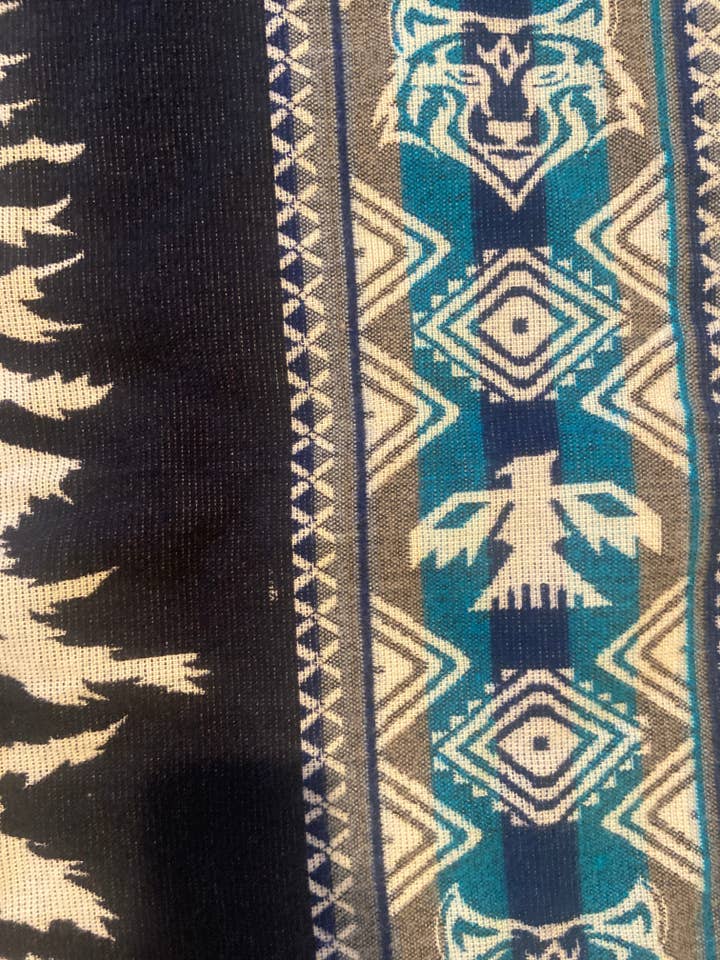 Navy El Lobo Poncho for wholesale on Faire1