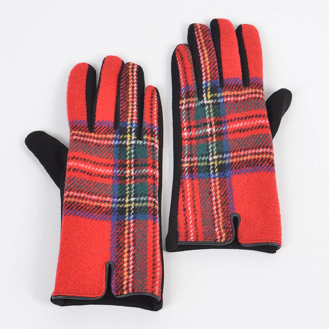 3AM BY H&D ACCESSORIES – Engroshandel Handsker - Dame – Plaid Mønster Handsker1