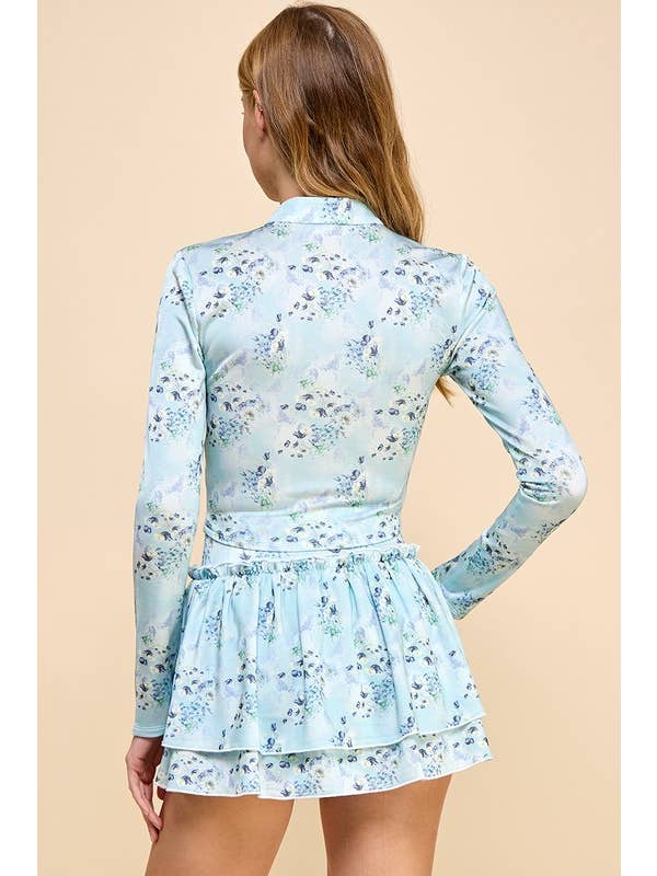TCEC - Wholesale Jacket - Women's - CJ6601-Floral Printed Ruched Center Jacket